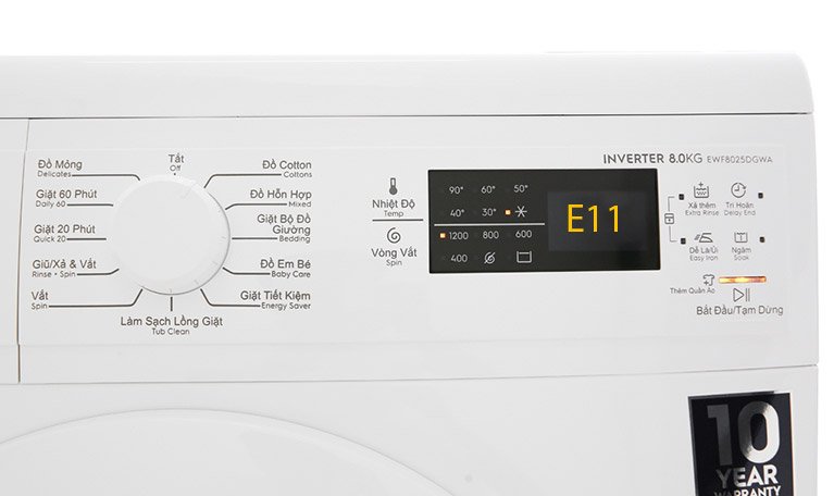 lỗi E11 trên máy giặt Electrolux